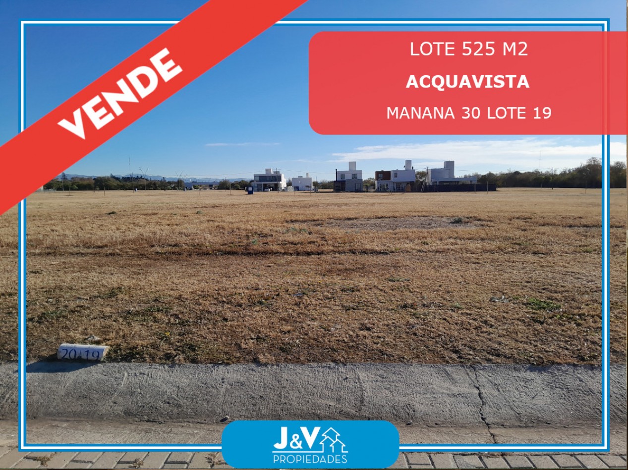 VENDO LOTE 525 M2 ACQUAVISTA VILLA RESIDENCIAL