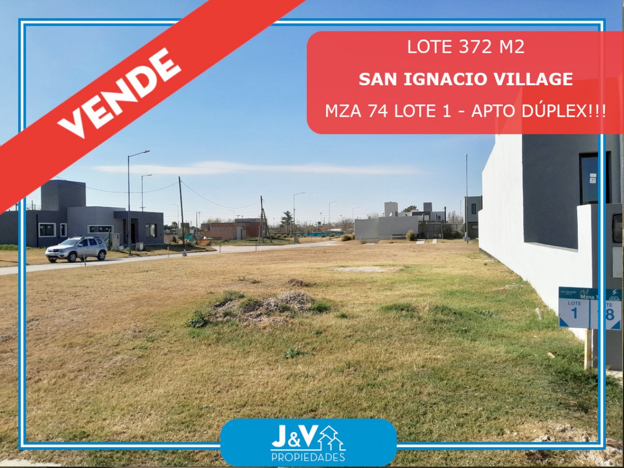 VENDO LOTE CENTRAL 372 M2 - SAN IGNACIO VILLAGE - POSESION INMEDIATA!!!