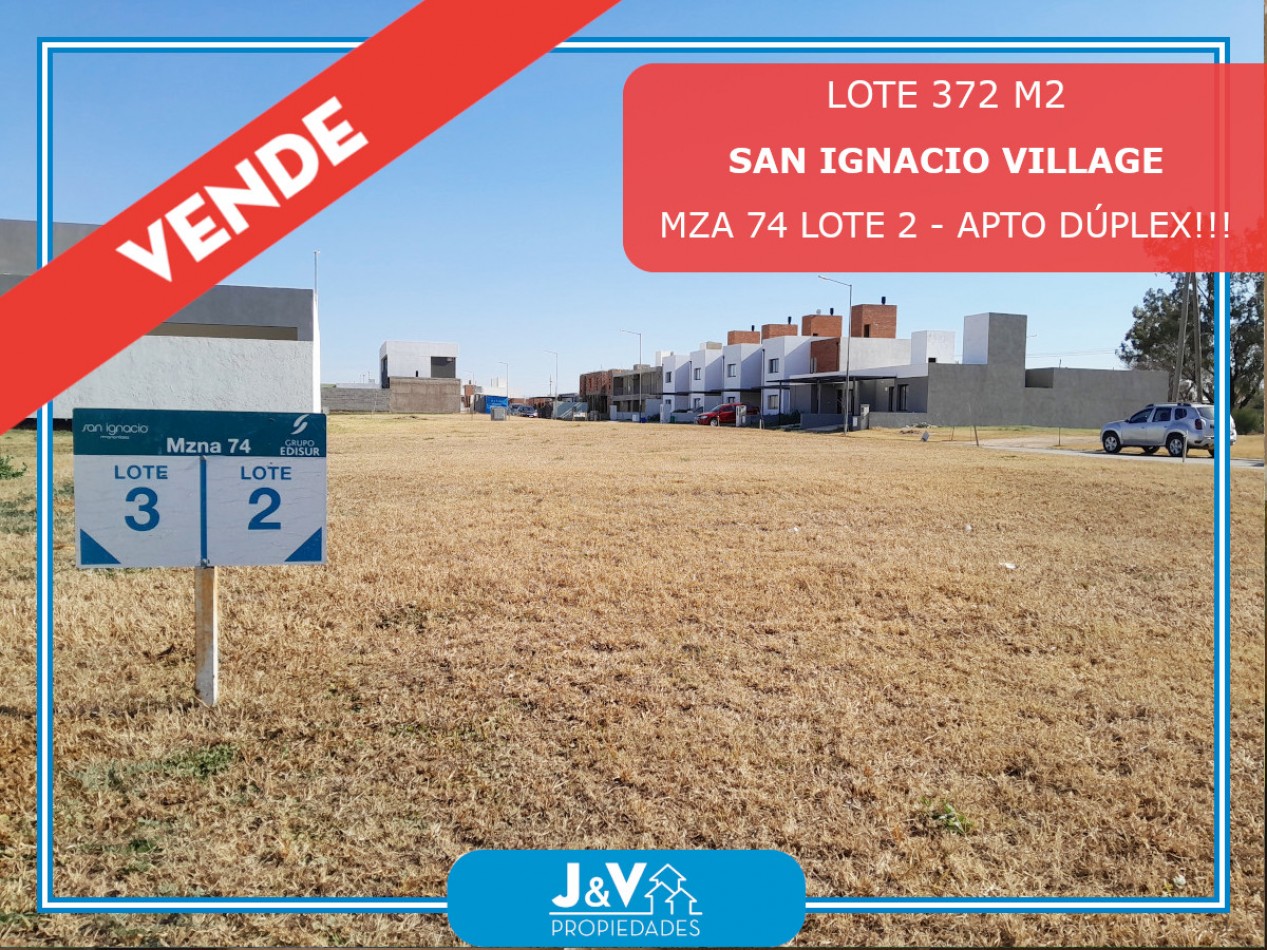 VENDO LOTE CENTRAL 372 M2 - SAN IGNACIO VILLAGE - OPORTUNIDAD!!!