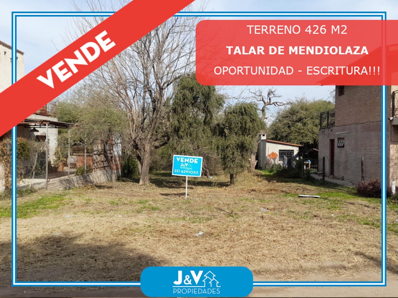 TERRENO EN VENTA. TALAR DE MENDIOLAZA. 426 M. C/ESCRITURA. OPORTUNIDAD!!!