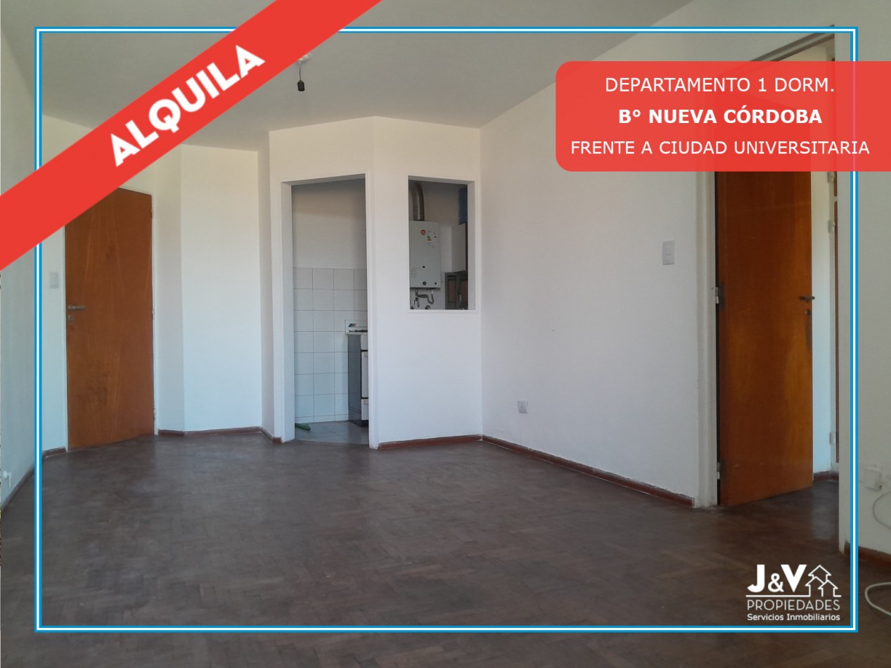 ALQUILO DEPTO 1 DORM. FRENTE CIUDAD UNIVERSITARIA NUEVA CORDOBA. RESERVADO!!!