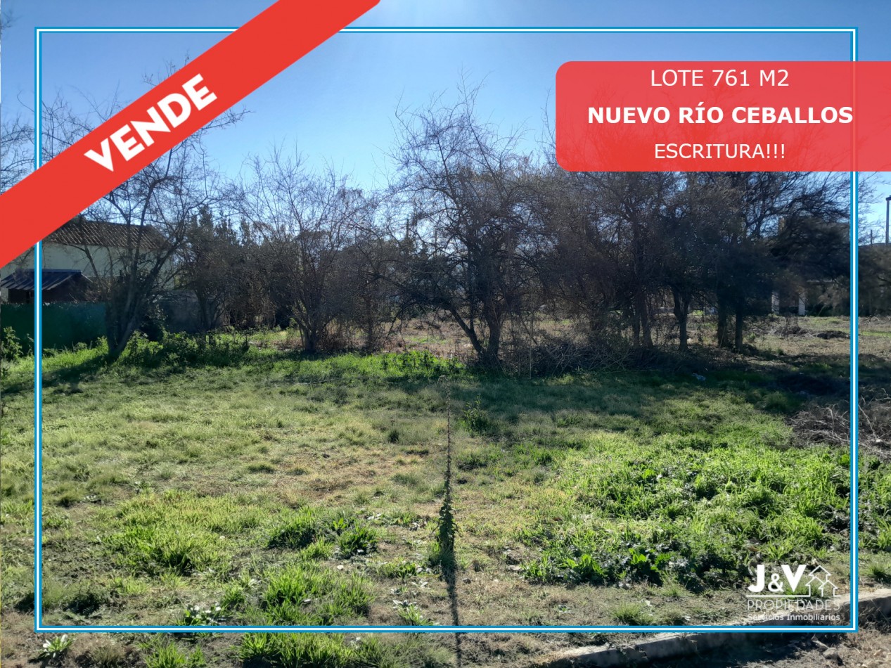VENDO LOTE 761 M2 B° NUEVO RIO CEBALLOS. APTO COMERCIAL/RESIDENCIAL. ESCRITURA.
