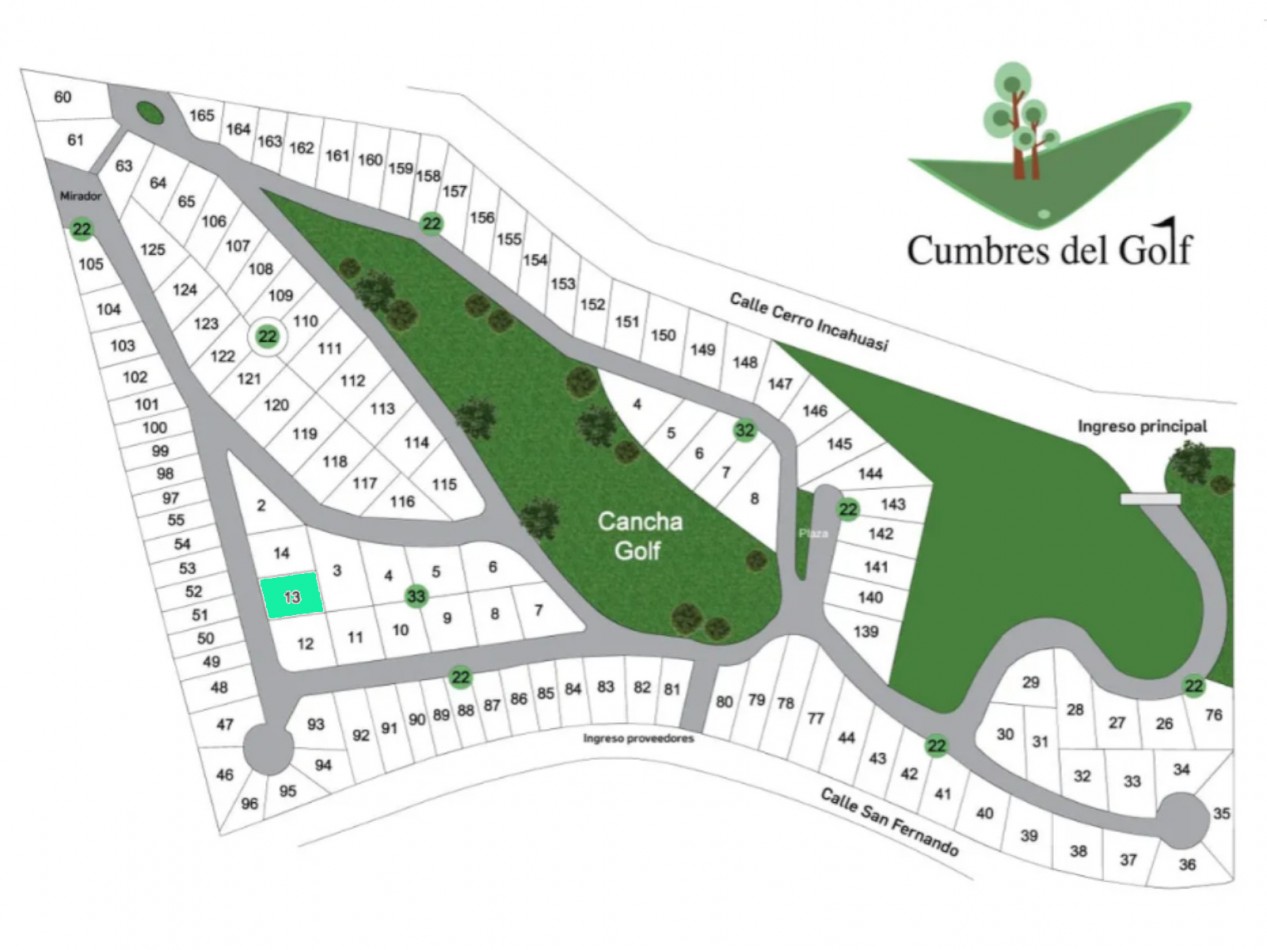 VENTA DE LOTE 1.046 m² BARRIO CUMBRES DEL GOLF, VILLA ALLENDE. LISTO PARA CONSTRUIR