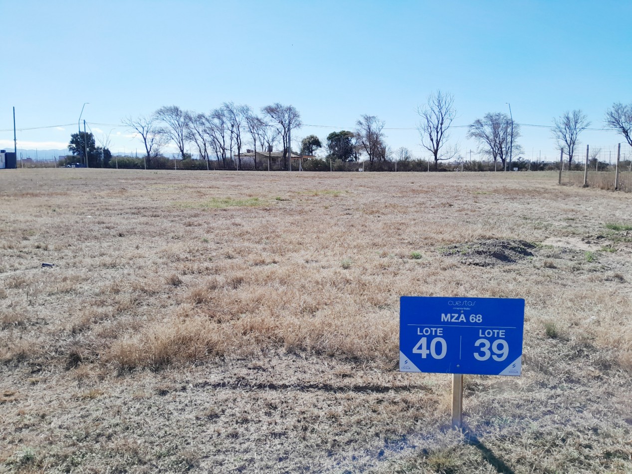 Vendo lote de 250 m² en Cuestas de Manantiales - Apto Duplex