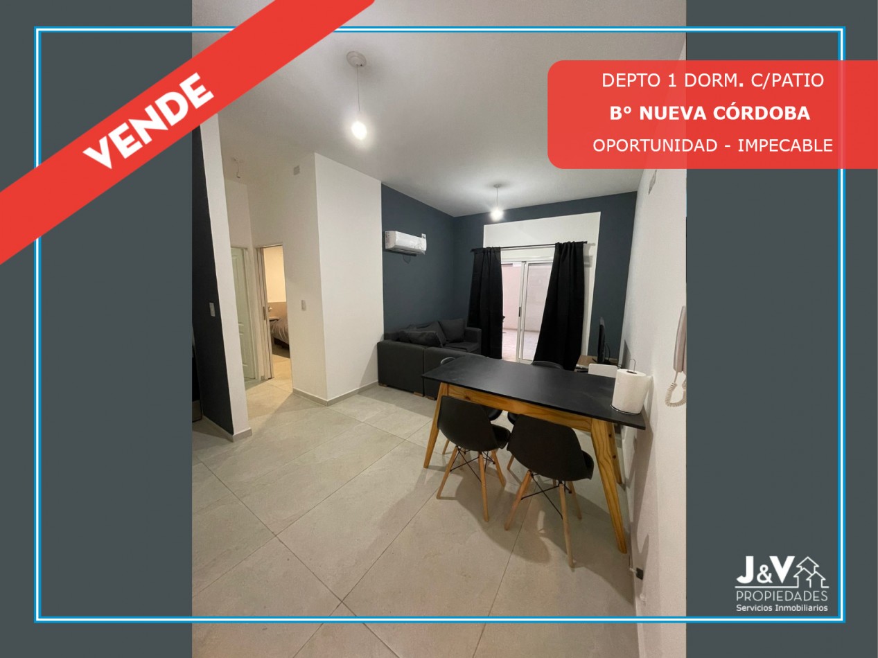 VENDO DEPTO 1 DORM. PATIO C/ASADOR. AMENITIES. B° NUEVA CORDOBA