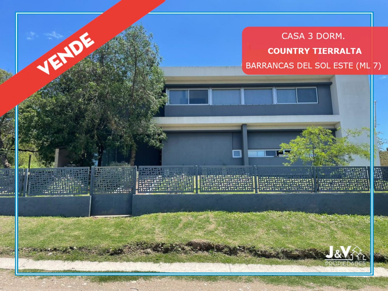 Venta Casa 3 dorm. en Country Tierralta - Barrancas del Sol Este