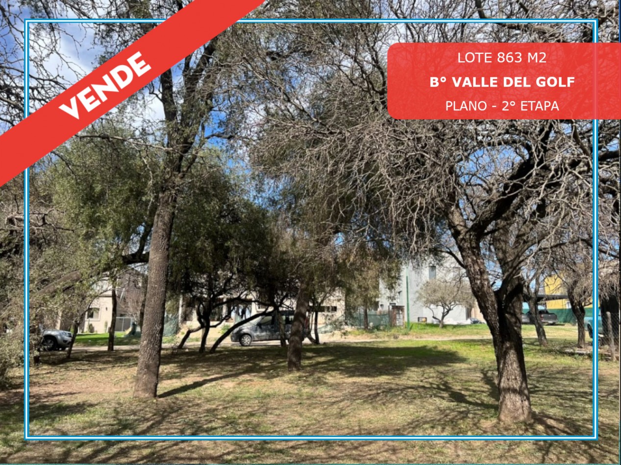 Lote en venta Valle del Golf. 863 m2. 