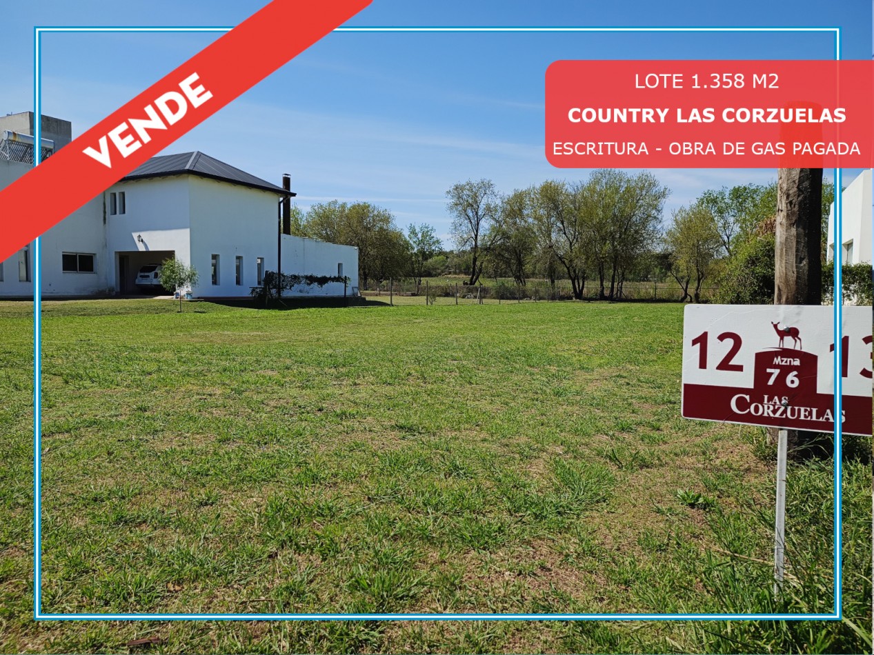 VENDO LOTE 1.380 M2 COUNTRY LAS CORZUELAS. 1° ETAPA