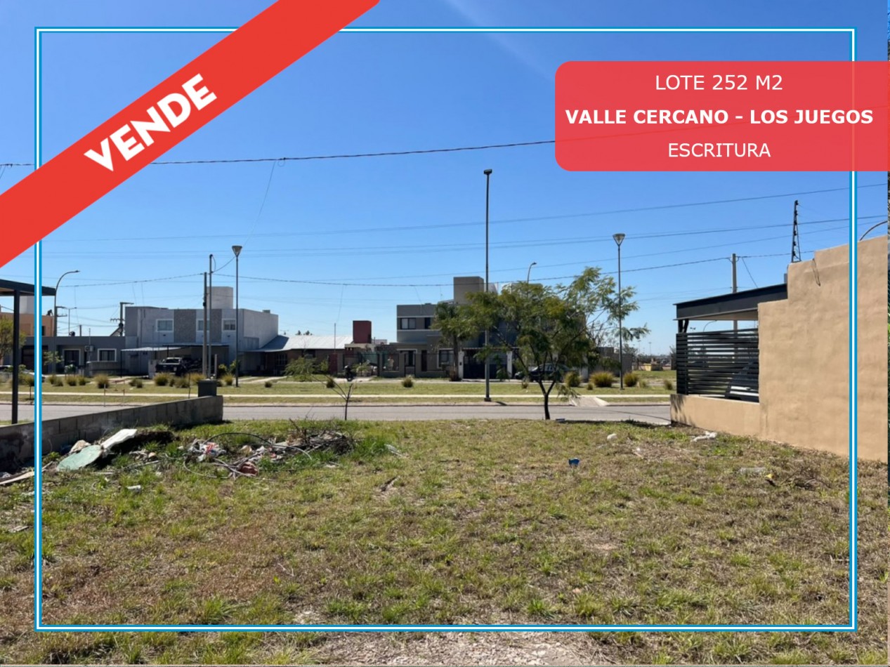 LOTE EN VENTA VALLE CERCANO. LOS JUEGOS. CON ESCRITURA. APTO DUPLEX. 