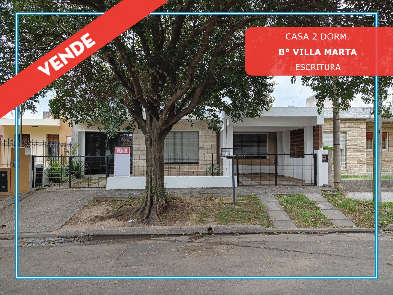 VENDO CASA 2 DORM. B° VILLA MARTA. ESCRITURA