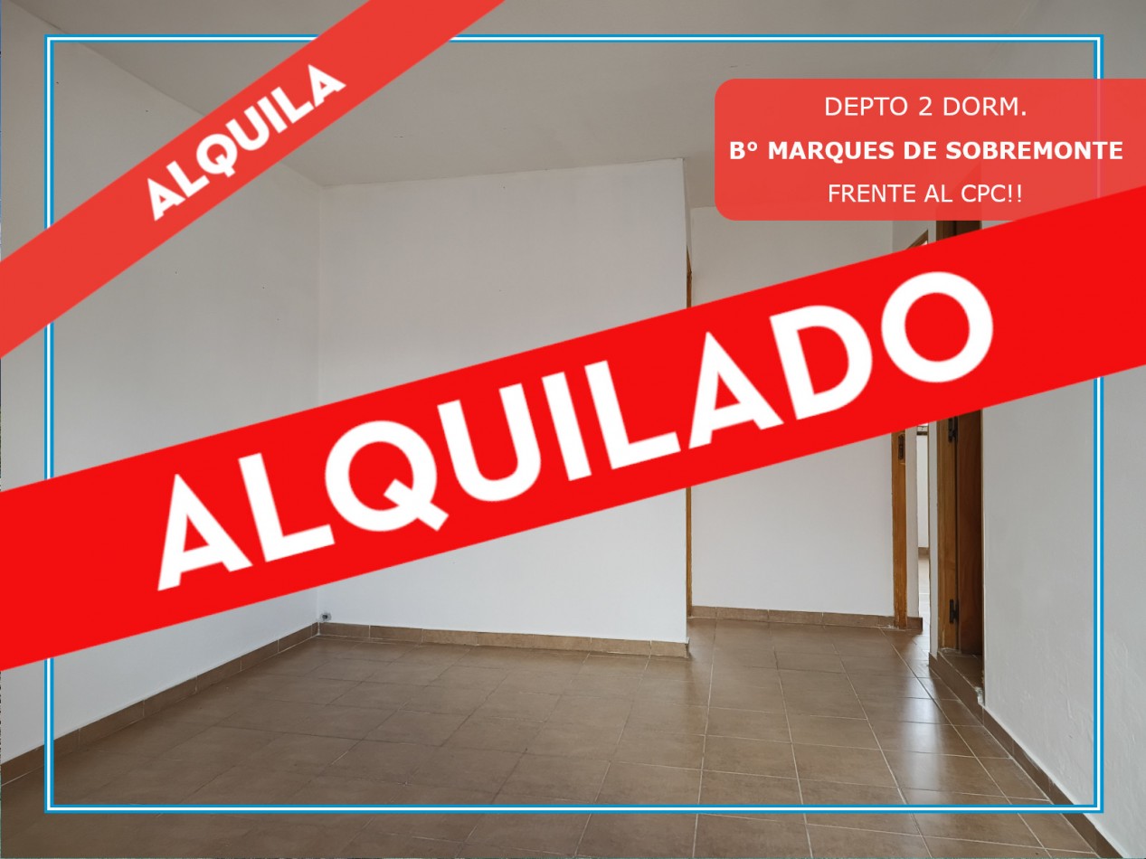 ALQUILO DPTO 2 DORM. FRENTE AL CPC MONSEÑOR PABLO CABRERA - ALQUILADO!!!