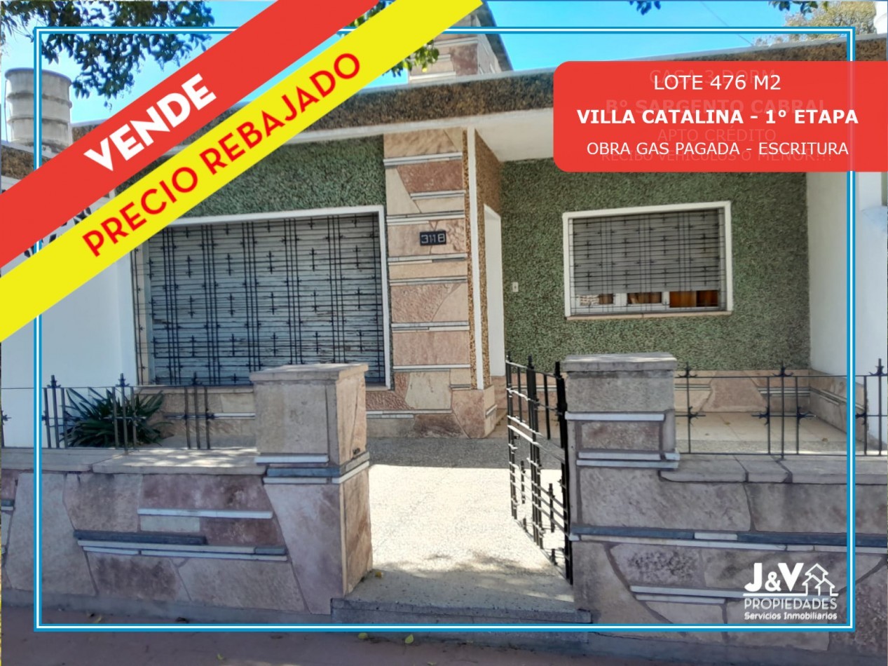 VENDO CASA 3 DORM. B° SARGENTO CABRAL. RECIBO VEHICULOS. APTO CREDITO!!!