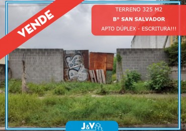 TERRENO EN VENTA 325 m2 B° SAN SALVADOR. CORDOBA. C/ESCRITURA 