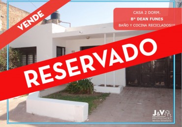 CASA EN VENTA. 2 DORMITORIOS. BARRIO DEAN FUNES. APTO CREDITO BANCOR!!!