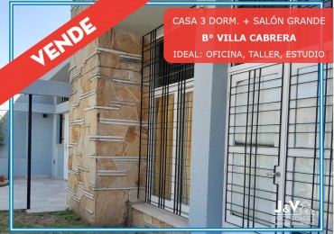 VENDO CASA IDEAL OFICINA, ESTUDIO O TALLER B° VILLA CABRERA. RECIBO MENOR!!!