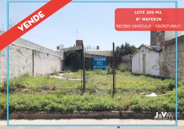 TERRENO EN VENTA - 200 m² - ZONA AV. DON BOSCO. B° MAFEKIN C/ESCRITURA!