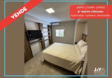 VENDO DEPTO 1 DORM. RESTAURADO Y EQUIPADO EN PB - B° NUEVA CORDOBA