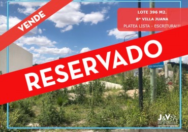 TERRENO EN VENTA - 396 m² - B° VILLA JUANA, ALTA GRACIA