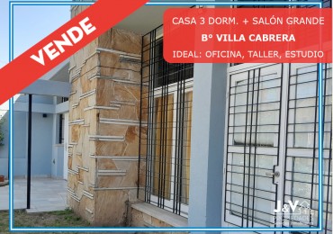 VENDO CASA 3 DORM. CON GRAN SALON B° VILLA CABRERA. RECICLADA. RECIBO MENOR!!!