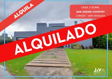 ALQUILER MODERNA CASA DE 3 DORMITORIOS SAN ISIDRO COUNTRY. ALQUILADA!!