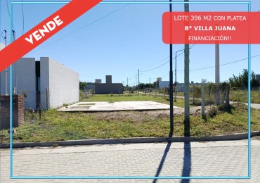 TERRENO EN VENTA - 396 m² - B° VILLA JUANA, ALTA GRACIA - FINANCIACION!!!